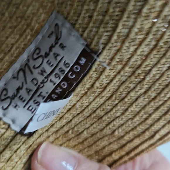 SUN N SAND Straw Sun Hat with Pink Trim - Picture 4 of 7